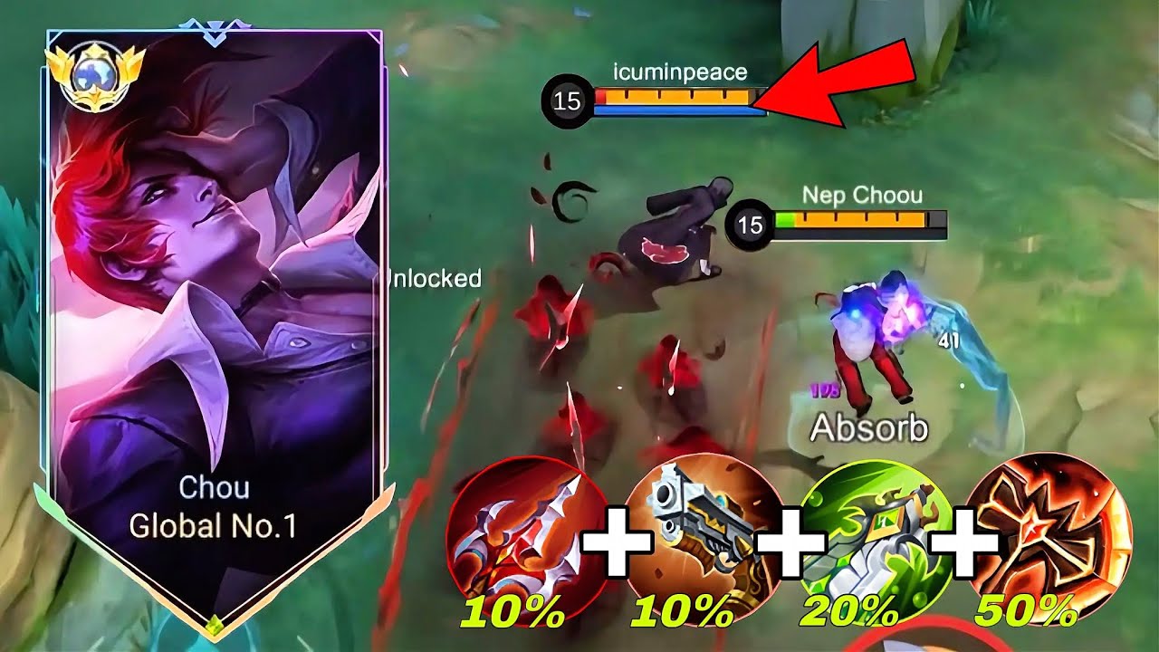 WHEN TOP GLOBAL CHOU ABUSE THIS ONE HIT SHOT BUILD!!😱(MOST TRY)Mlbb