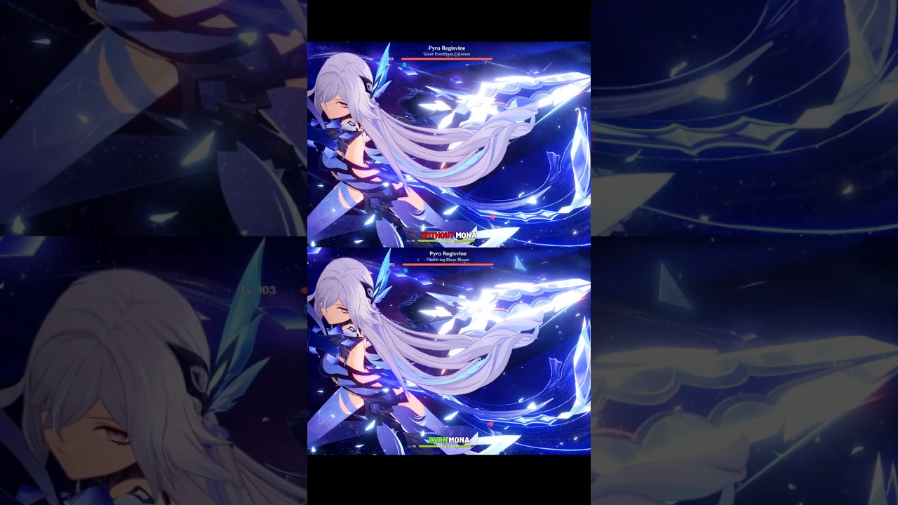 MONA with Skirk DMG Comparison | Genshin Impact #shorts