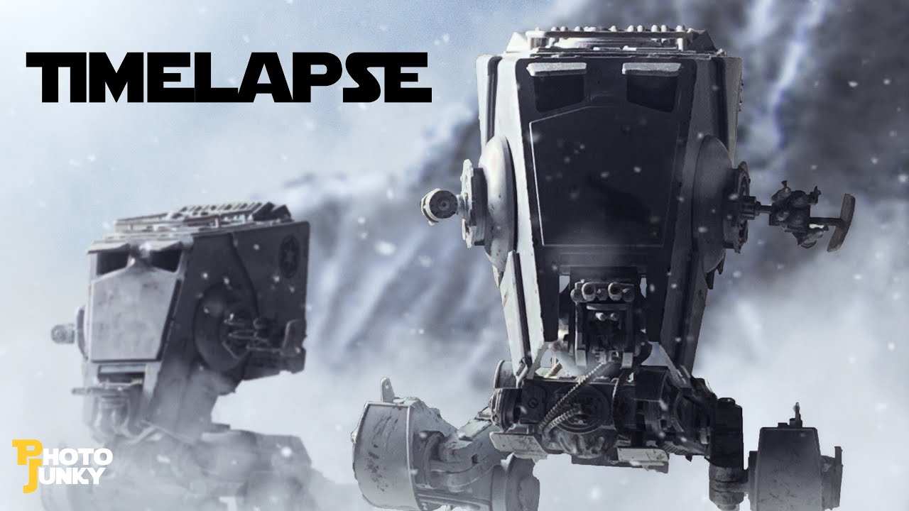AT-ST's on Hoth (Toy Photography) Photoshop Tutorial Timelapse