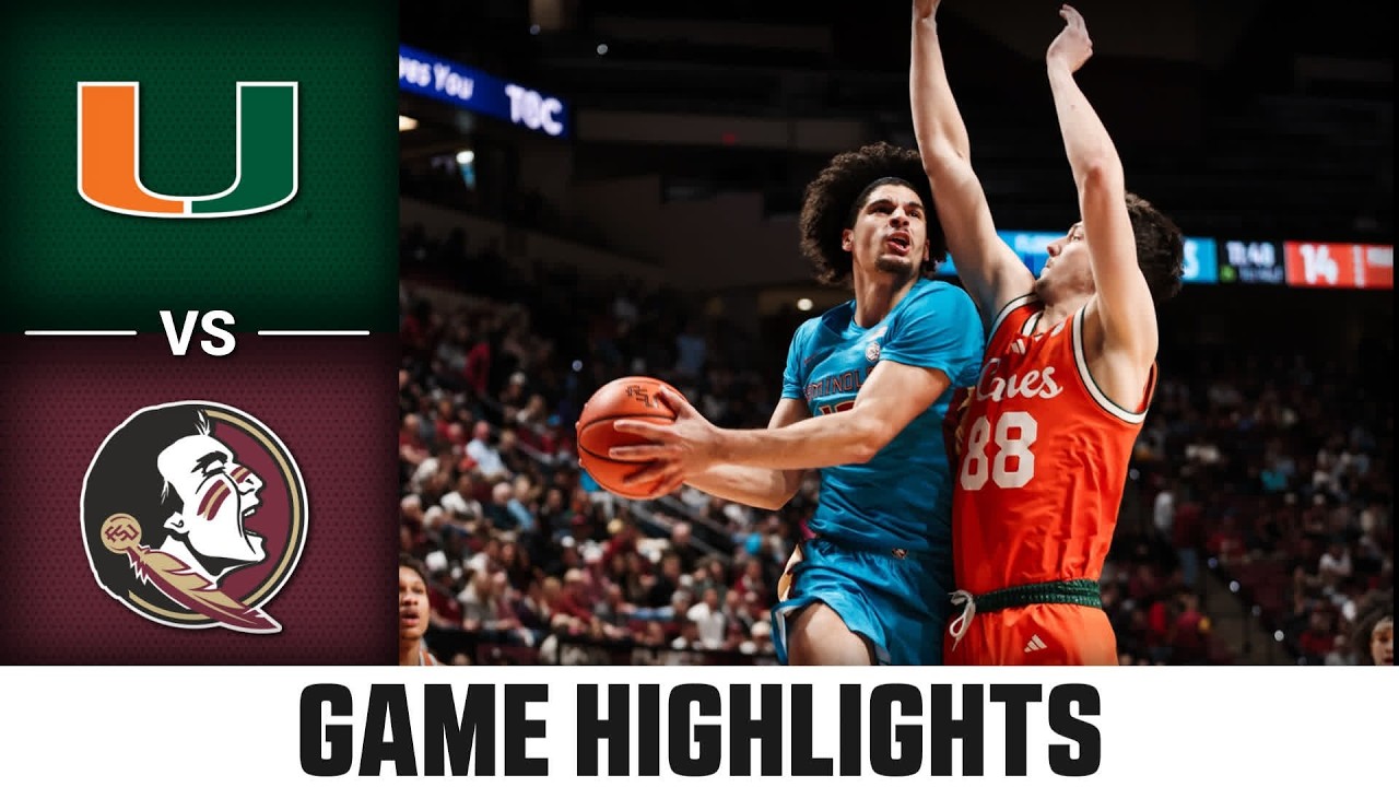 Miami vs. Florida State Game Highlights | 2025-26 ACC Men's Basketball