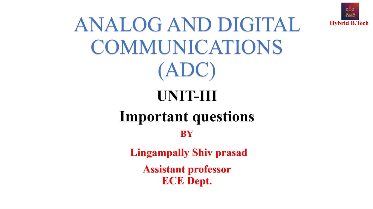 ADC 3'rd Unit Important Questions
