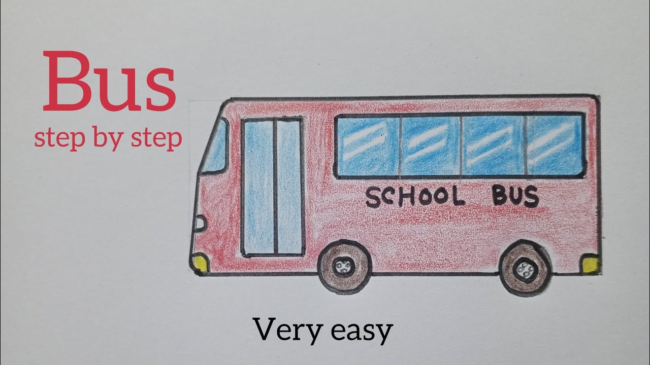 How to draw a beautiful bus or school bus || easily or easy bus art ||