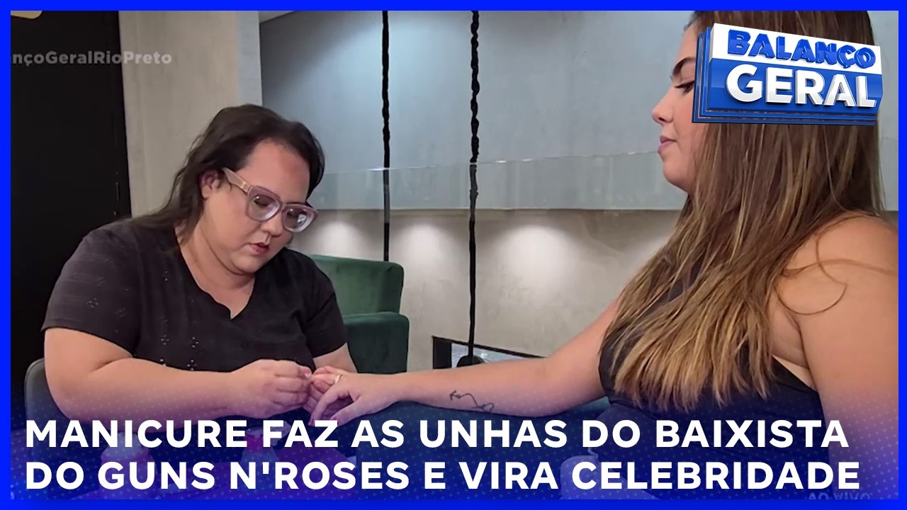Manicure de Rio Preto faz as unhas do baixista do Guns N'Roses e vira celebridade