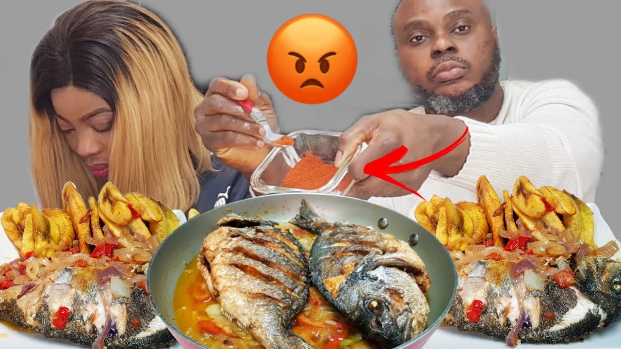 *HILARIOUS* HE ADDED TOO MUCH PEPPER TO HER FOOD TO SPICE IT UP FOR HER | FRIED PLANTAIN WITH FISH