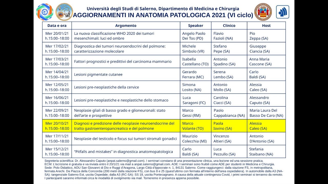 Neoplasie neuroendocrine gastroenteropancreatiche e polmonari (Proff. Marco Volante, Paola Iovino)