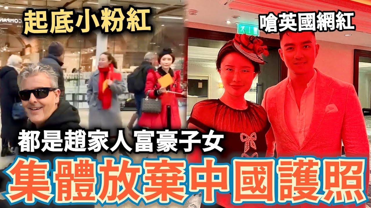 起底大鬧倫敦小粉紅！原來是放棄中國護照的春晚主持人，集體都是趙家人子女⋯嗆英國Youtuber⋯