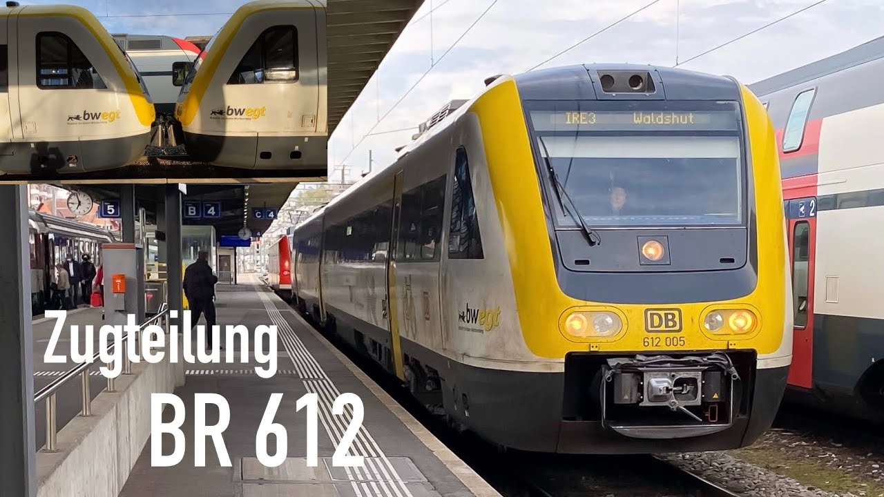 Zugteilung zweier BR 612 in Schaffhausen | Hochrheinbahn | IRE 3 | bwegt | VT 612