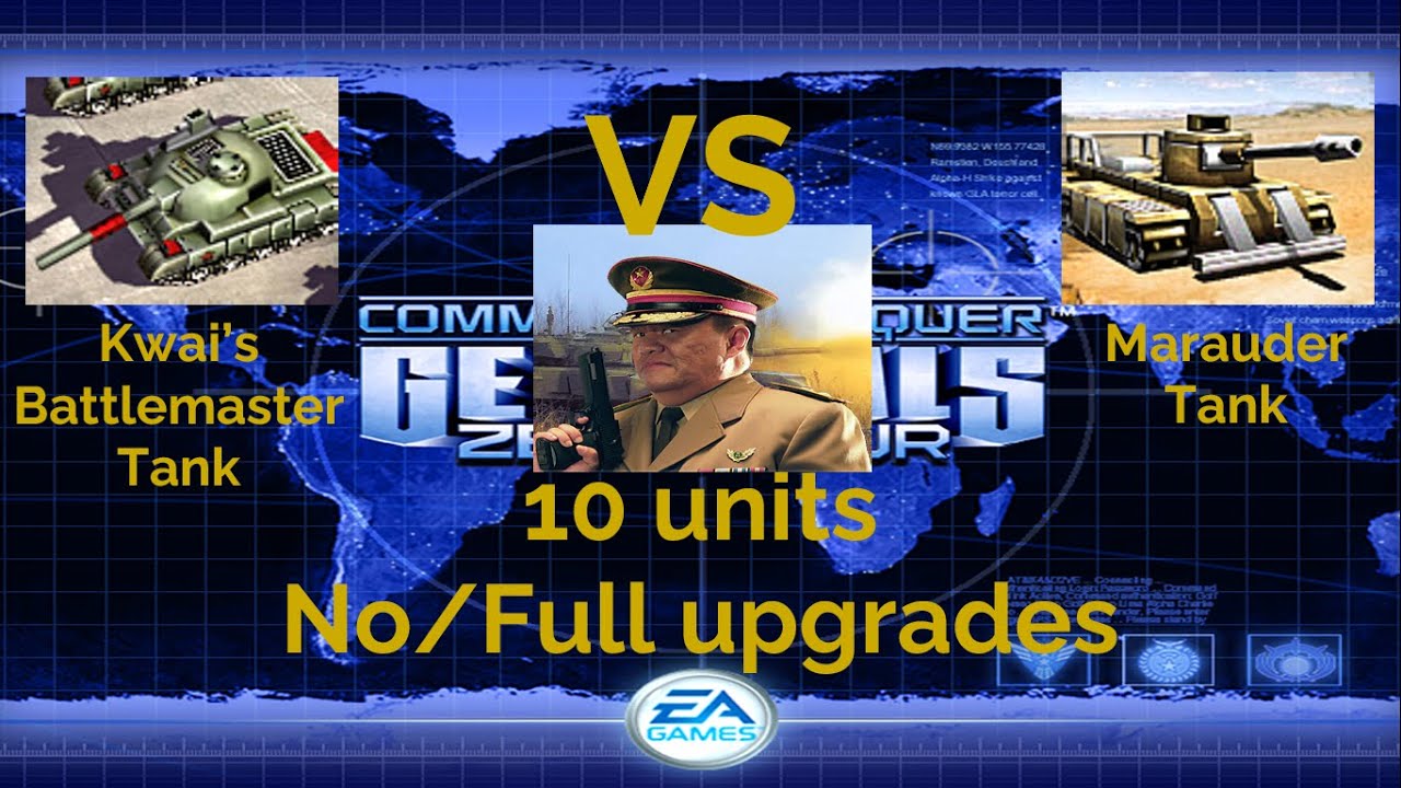 Command and Conquer Generals ZeroHour 10 Kwai's Battlemaster Tanks VS Marauder Tanks