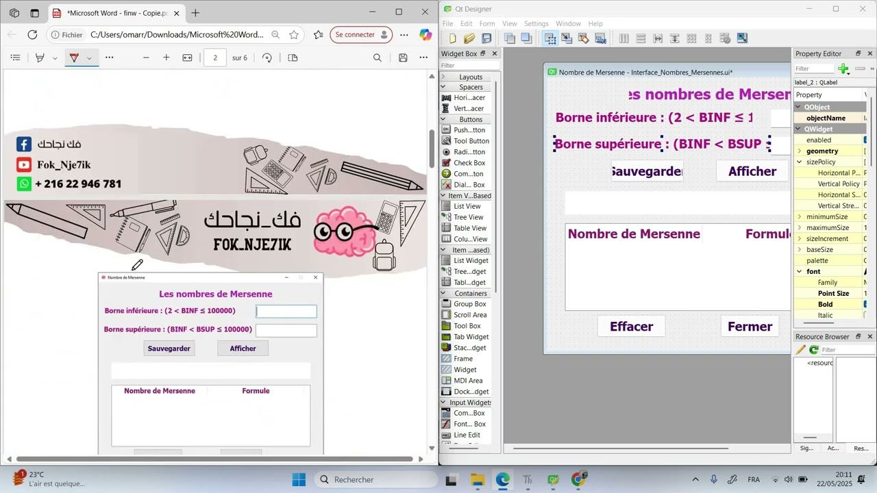 Nombre Mersenne || Révision Bac Pratique 2025 Programmation Bac Informatique