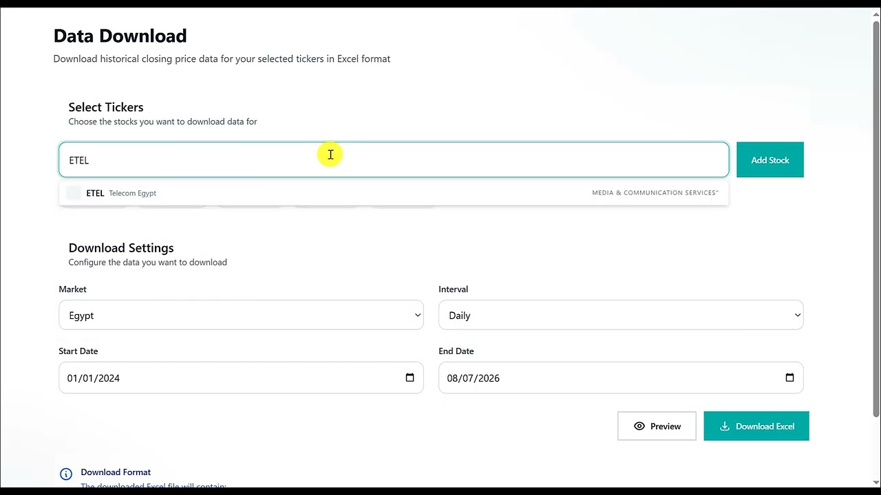 How To Download Data of the Egyptian Stock Market EGX In Less Than 30 Seconds for Free! | Tutorial 2