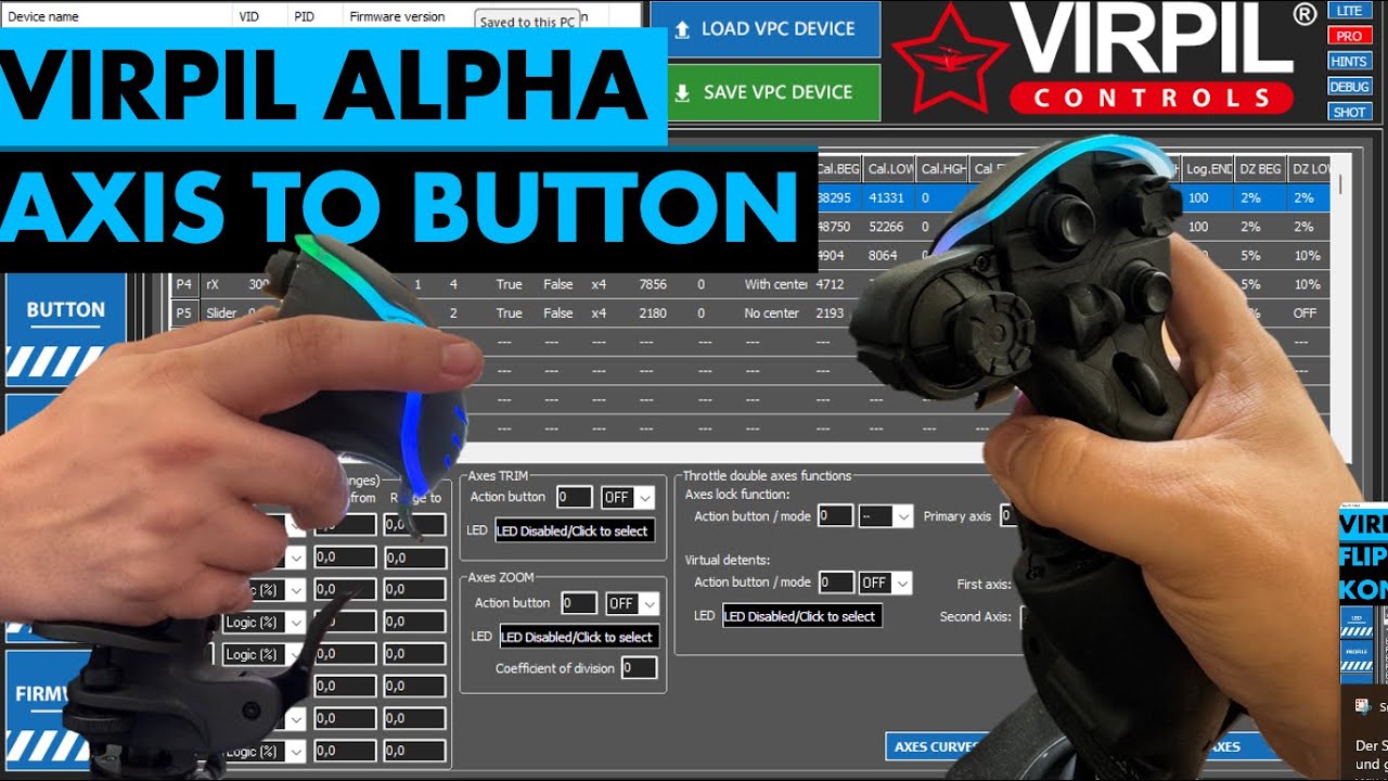 VIRPIL ALPHA - Achse als Button belegen - Axis to Button für Star Citizen