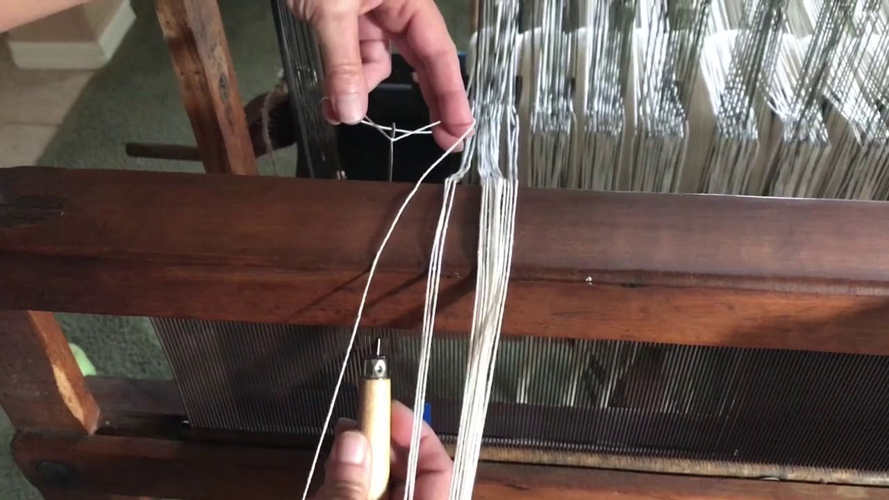 Sleying the Reed on my Union 36 Weaving Loom