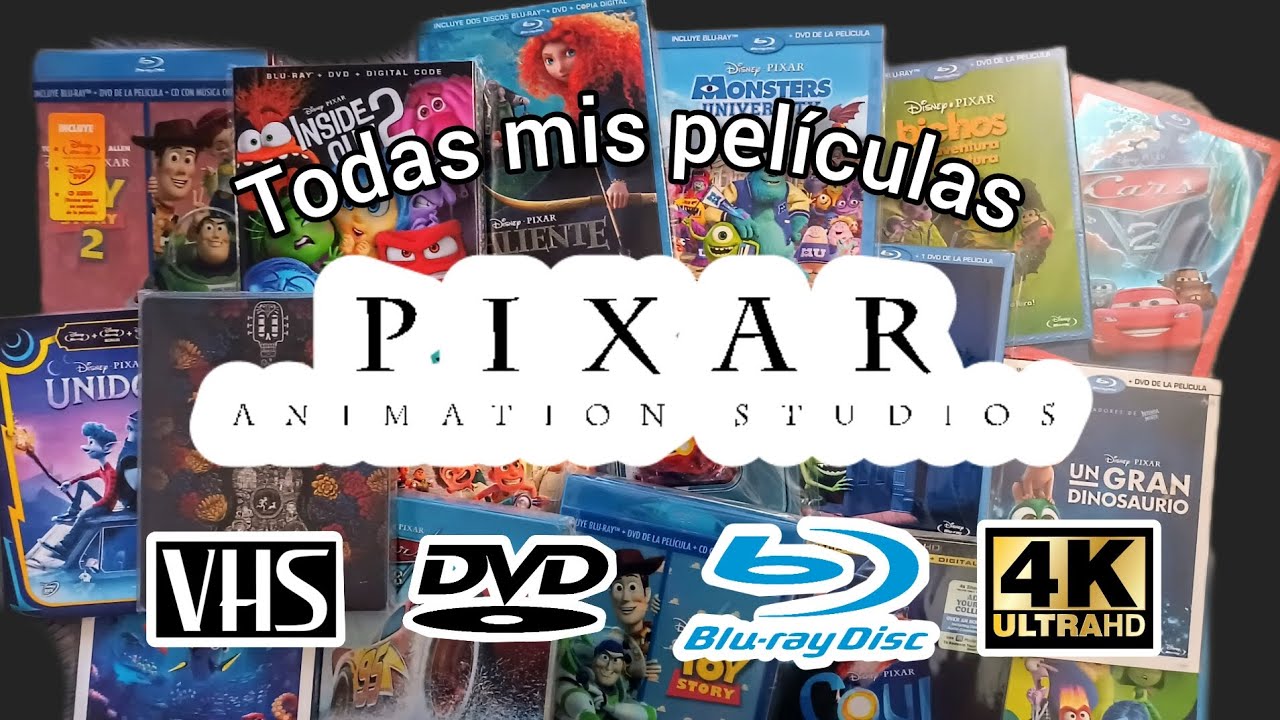 ¡Mi colección Pixar completa! | VHS | DVD | BluRay | 4K | Steelbook | Slipcover |