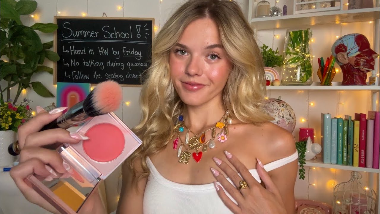 ASMR Nice Girl In Summer School Does Your Hair & Makeup 🌞📓🌺
