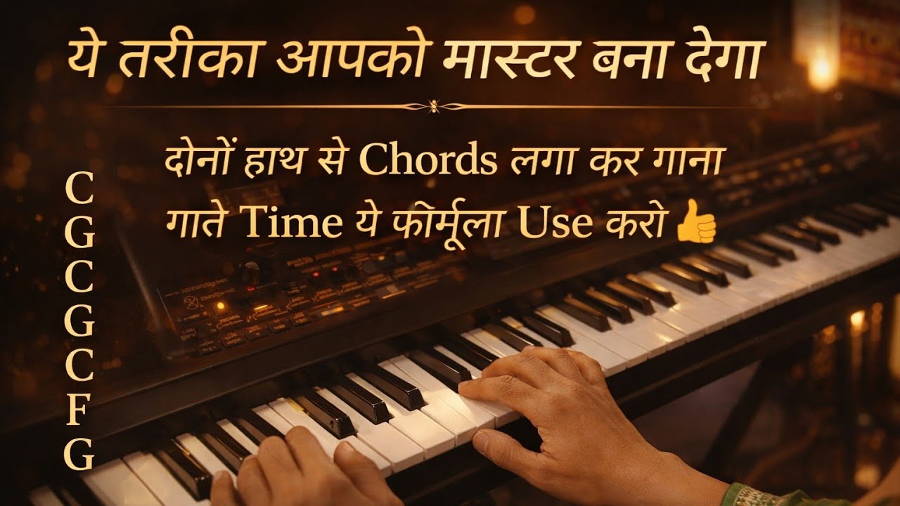 दोनों हाथ से Chords लगा कर गाना कैसे गाए | गाना गाते समय key Chord लगाएं या Inversion | #tutorial