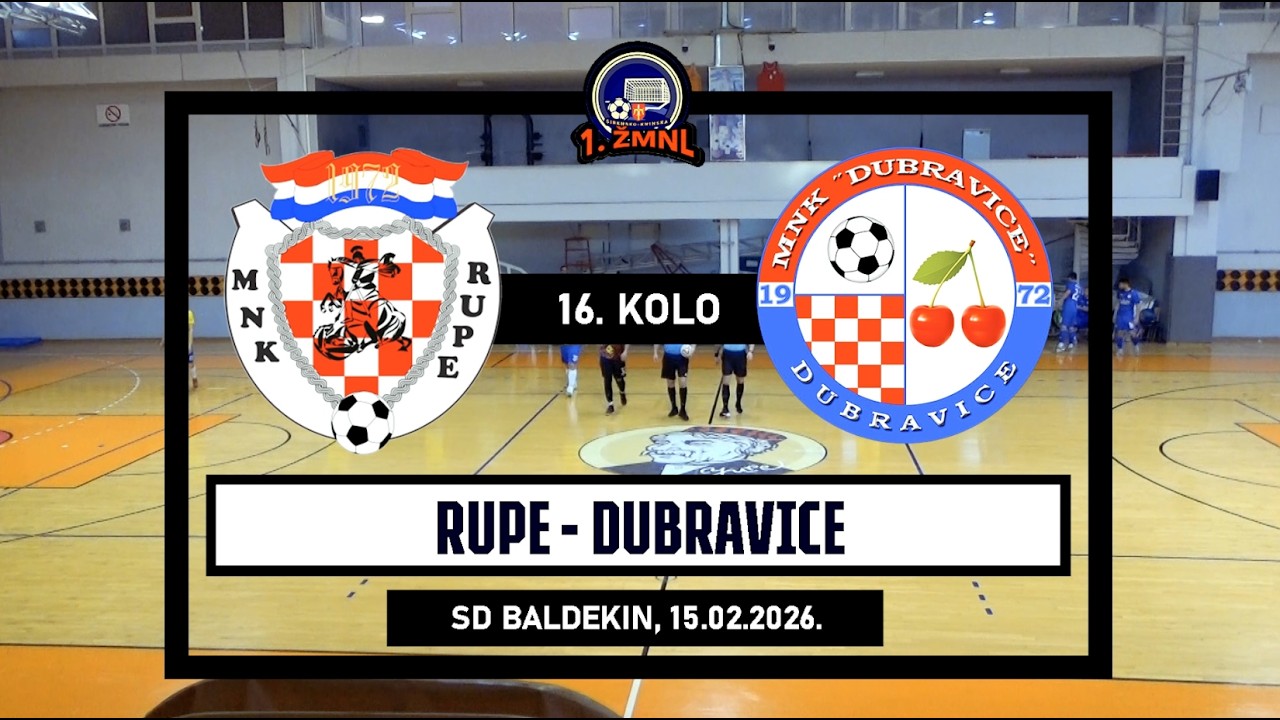 1. ŽMNL: RUPE - DUBRAVICE  1:1, 15.02.2026.