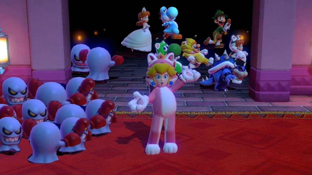 【スーパー マリオパーティ】4 人用のトリッキーなミニゲーム ピーチ vs デイジー vs マリオ vs ヨッシー(たつじん難易度)