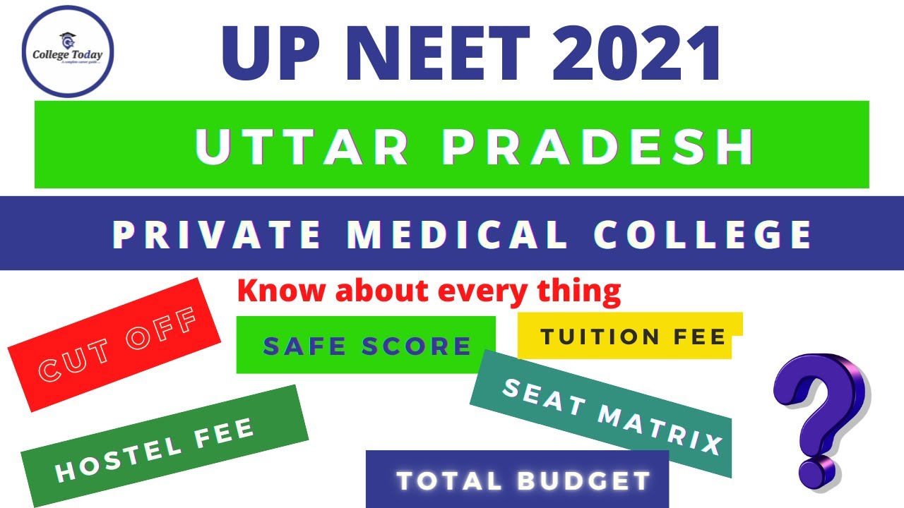 Uttar Pradesh Neet Cutoff 2020 | Private Medical College cutoff |Safe score 2021 |  Total Budget