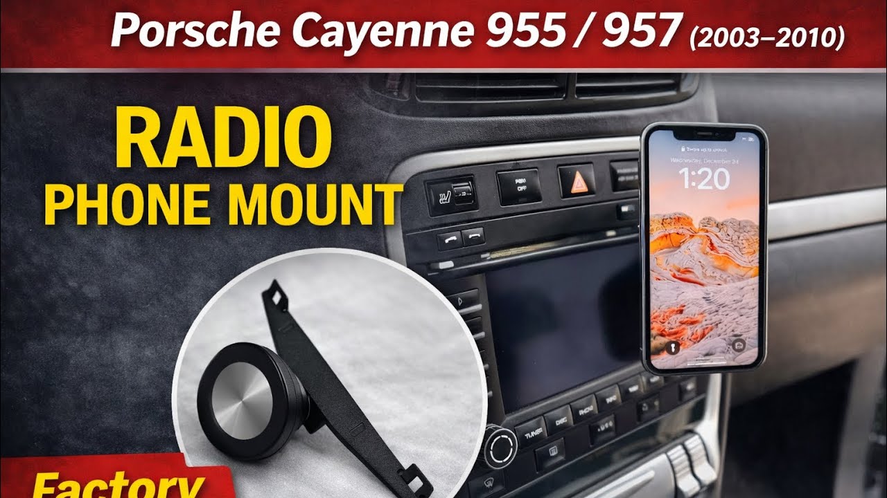 Porsche Cayenne 955 957 2003-2010 Dashboard Radio Phone Mount - Install