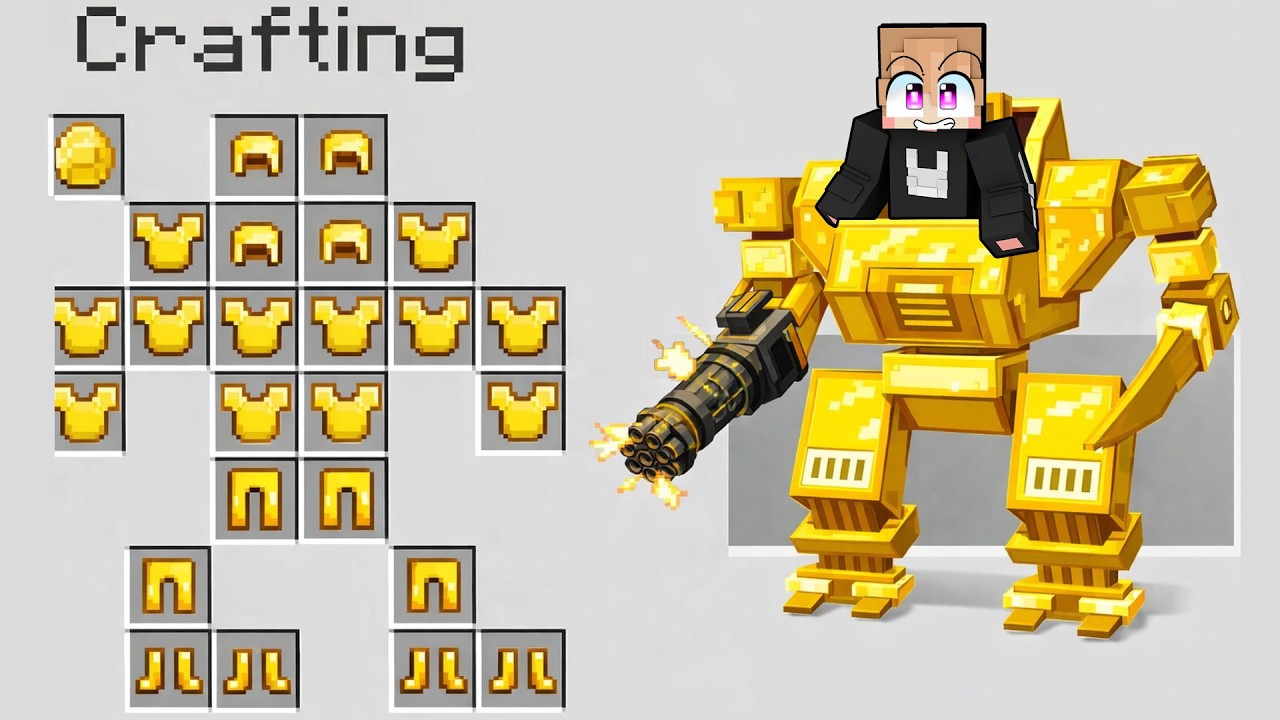 MINECRAFT TAPI AKU BISA CRAFTING ROBOT MEGA RAKSASA!!