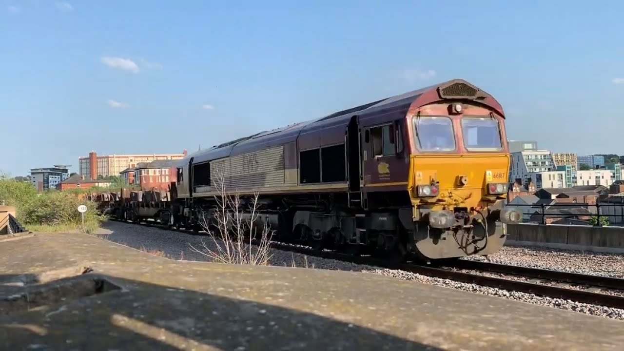 EWS 66187 At Sheffield Victoria From Rotherham Aldwarke U.E.S. To Stocksbridge Works
