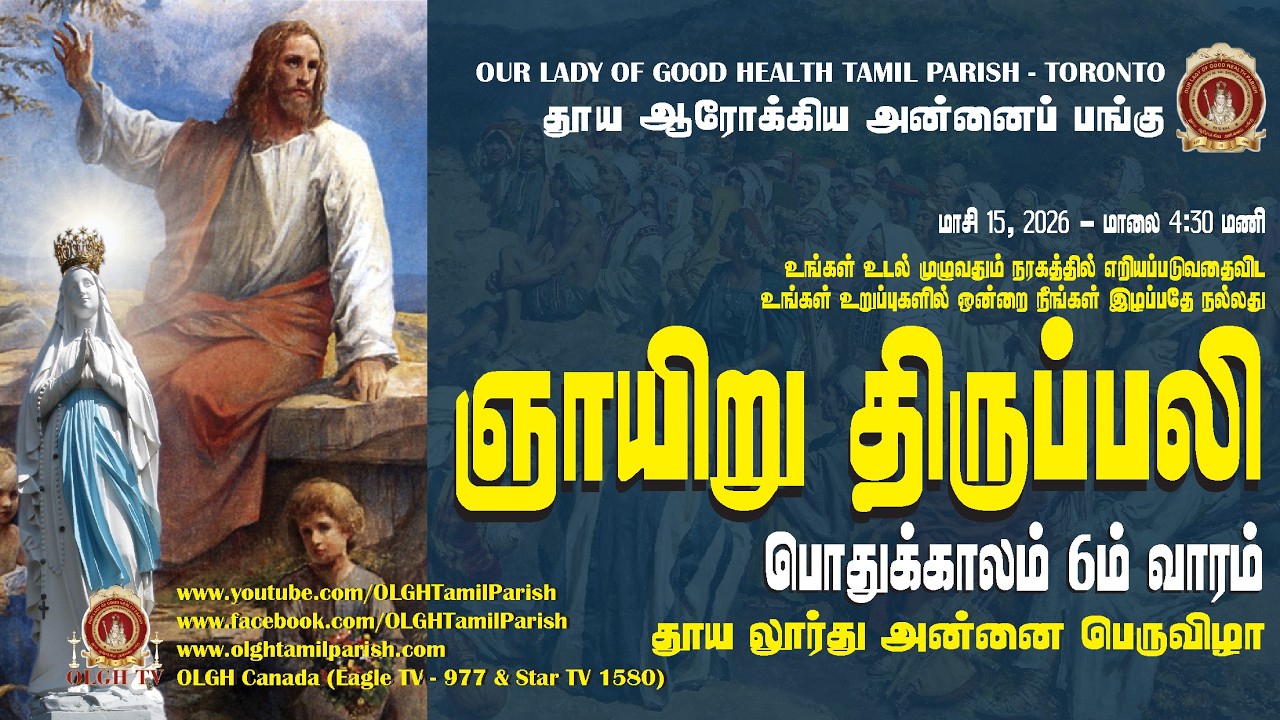 ஞாயிறு திருப்பலி -  தூய லூர்து அன்னை பெருவிழா | பொதுக்காலம் 6ம் வாரம்