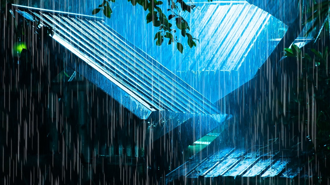Relaxing Night Rain on Tin Roof 🌧️ Soft Thunder Sounds for Deep Sleep & Calm Mind