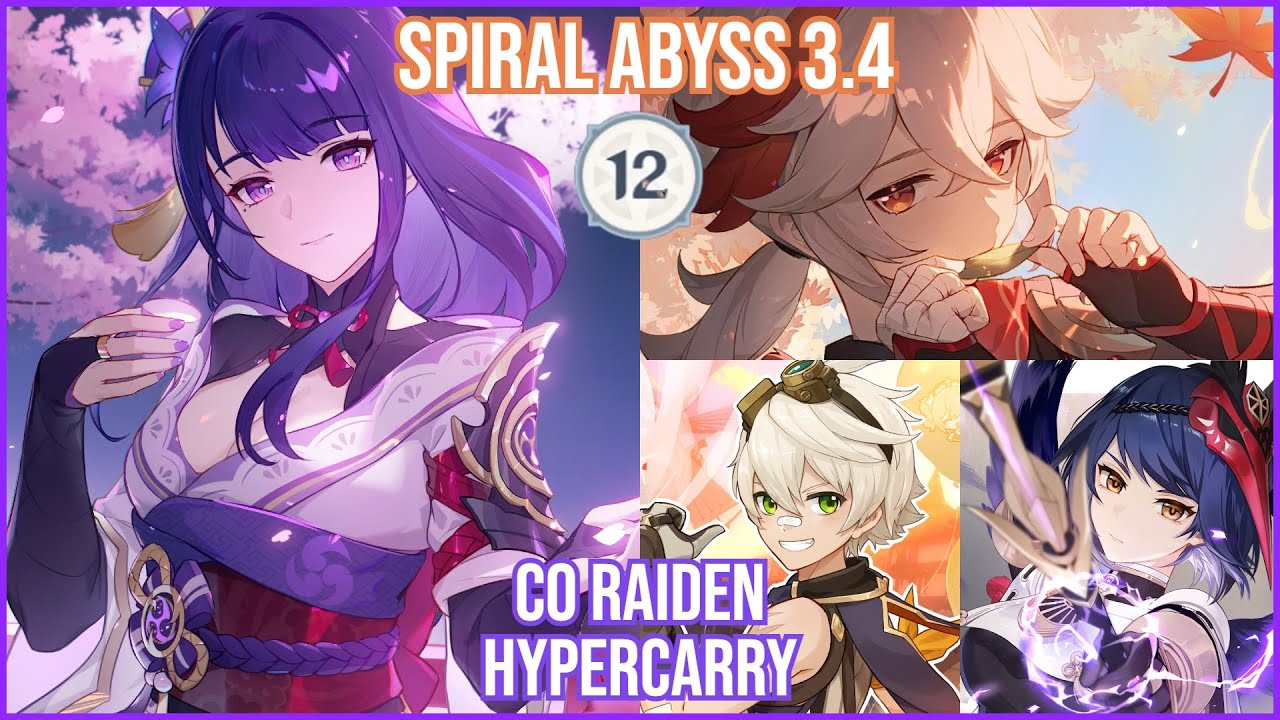 【GI】C0 Raiden Hypercarry is strong! - Spiral Abyss 3.4 Full Star Clear Gameplay!