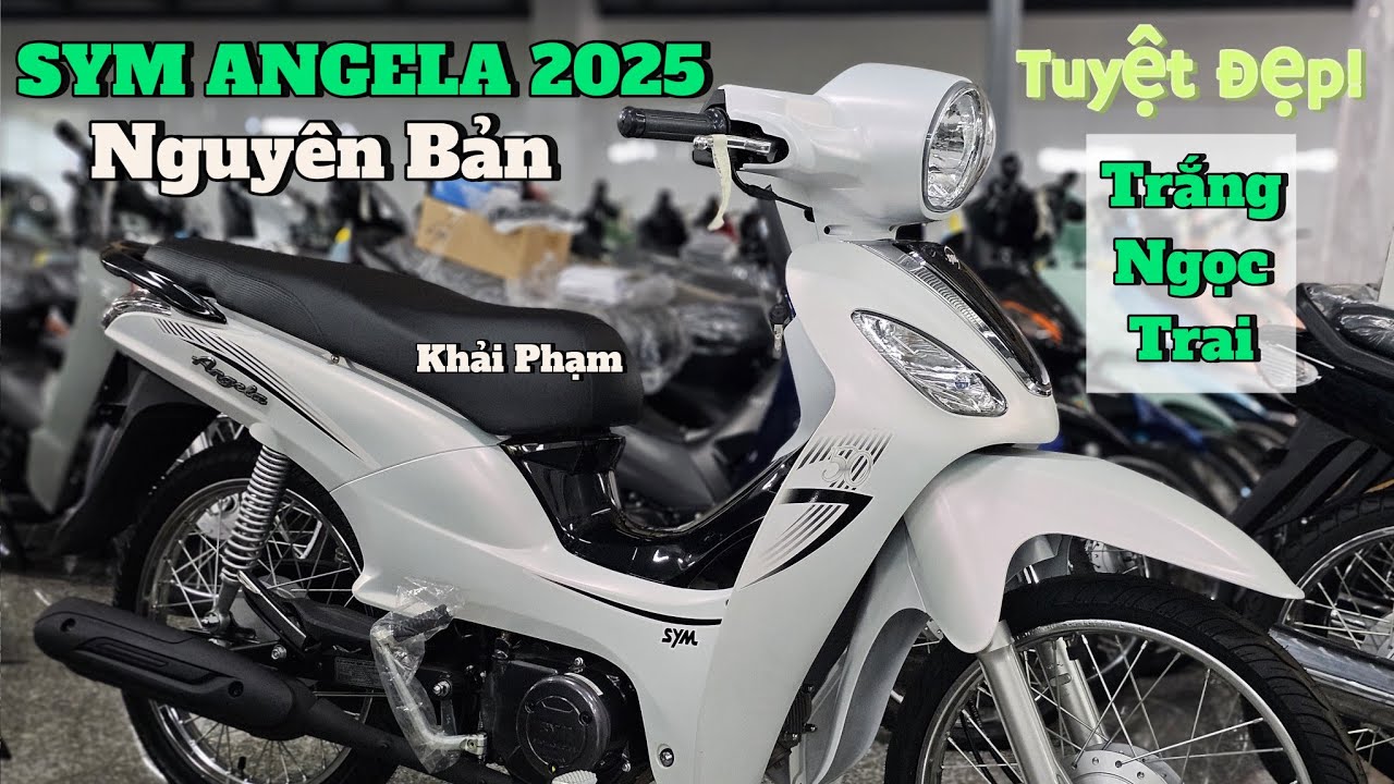 Review SYM ANGELA 2025 trắng ngọc trai tuyệt đẹp + giá bán ngày 22/06 tại CH Mai Duyên. Khải Phạm