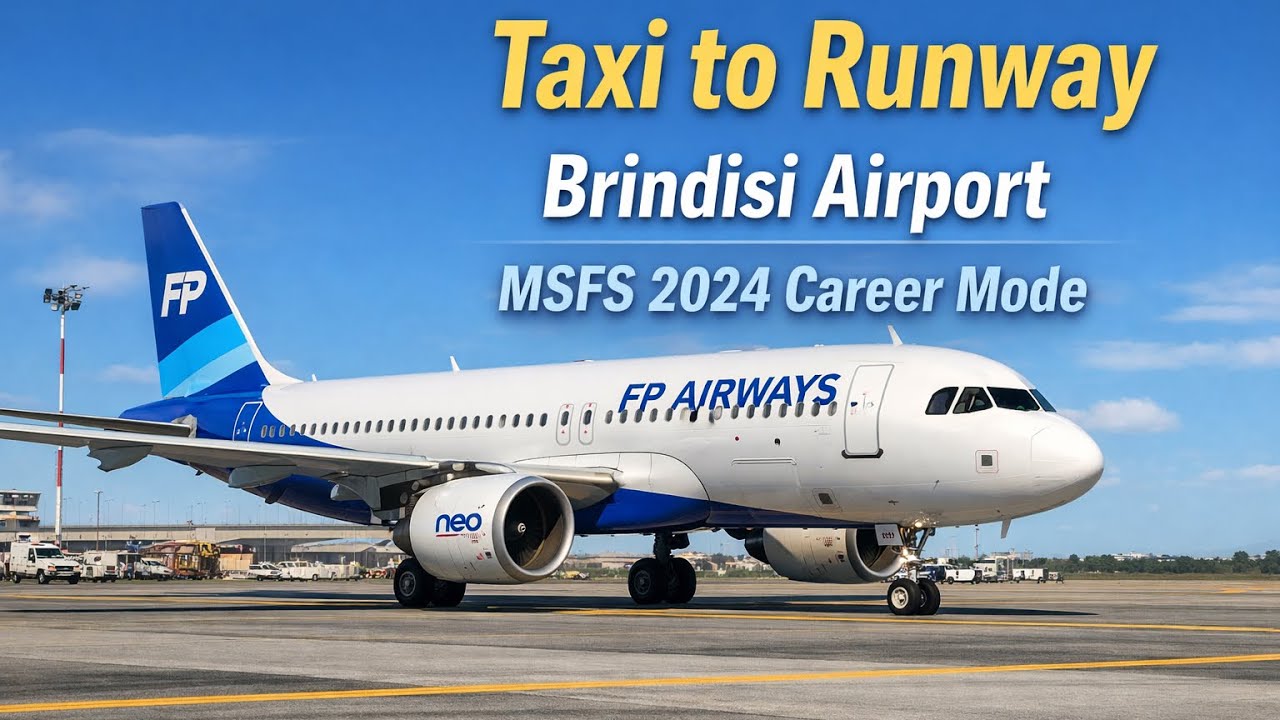 A320 Taxi to Runway | Brindisi RWY 31 | MSFS 2024 Career Mode (Xbox Series X)