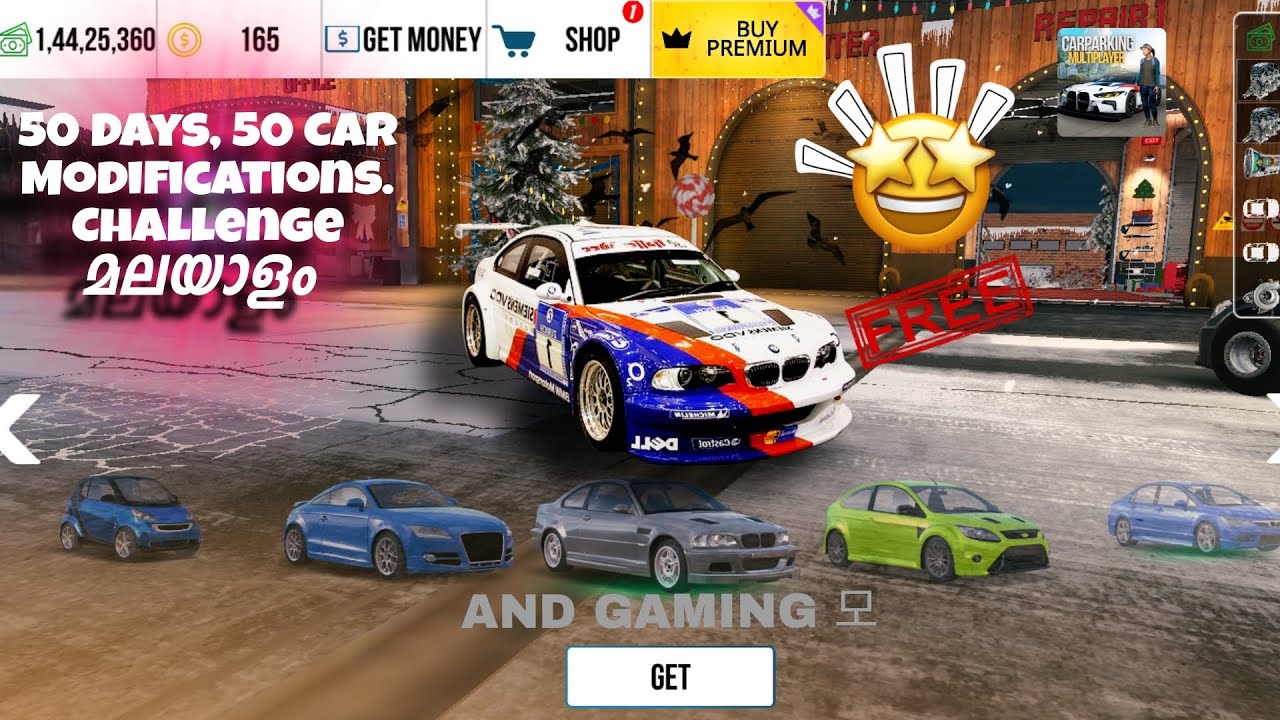 50 Days, 50 Car Modifications challenge part 1 in malayalam car|parking|multiplayer|malayalam 