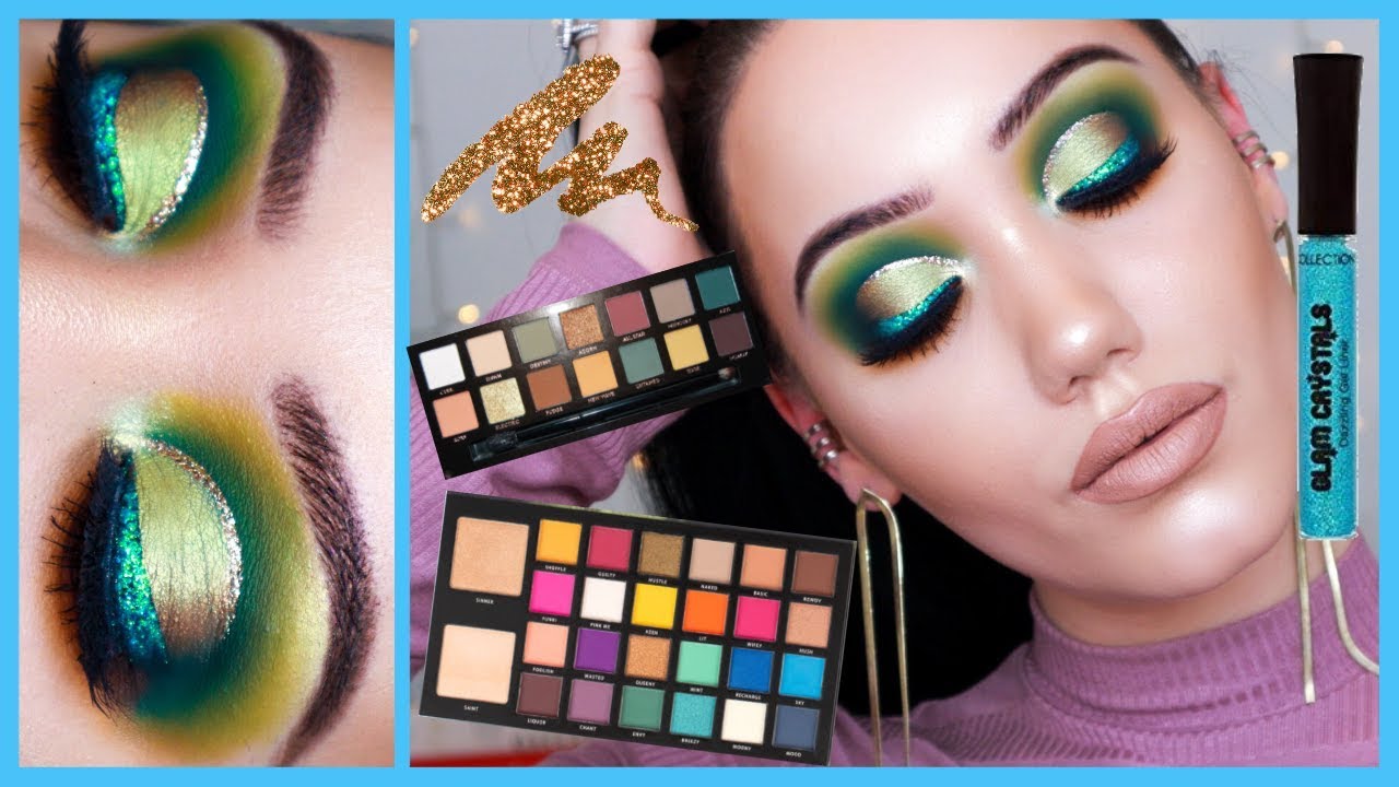 GREEN SPARKLY CUTCREASE USING SUBCULTURE & CARNIVAL PALETTE | MAKEMEUPMISSA