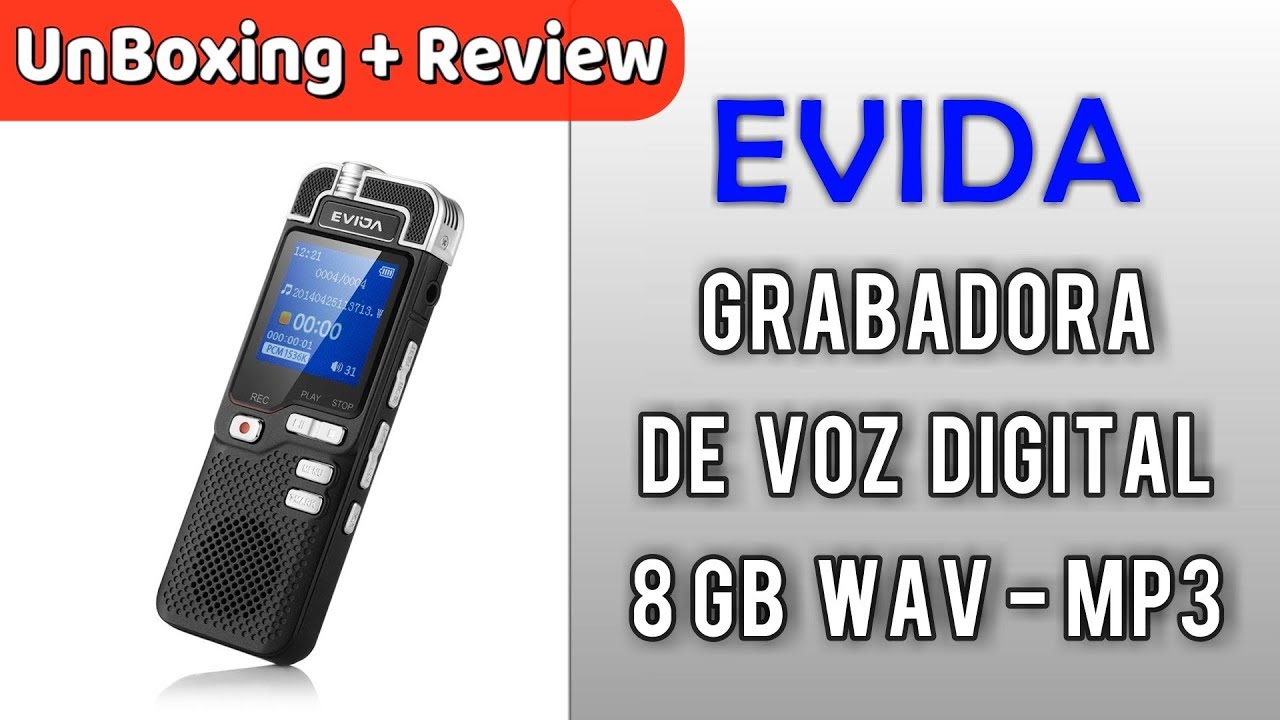 Grabadora de Voz Digital Evida L60 1536Kbps 8GB | UnBoxing Review en Español