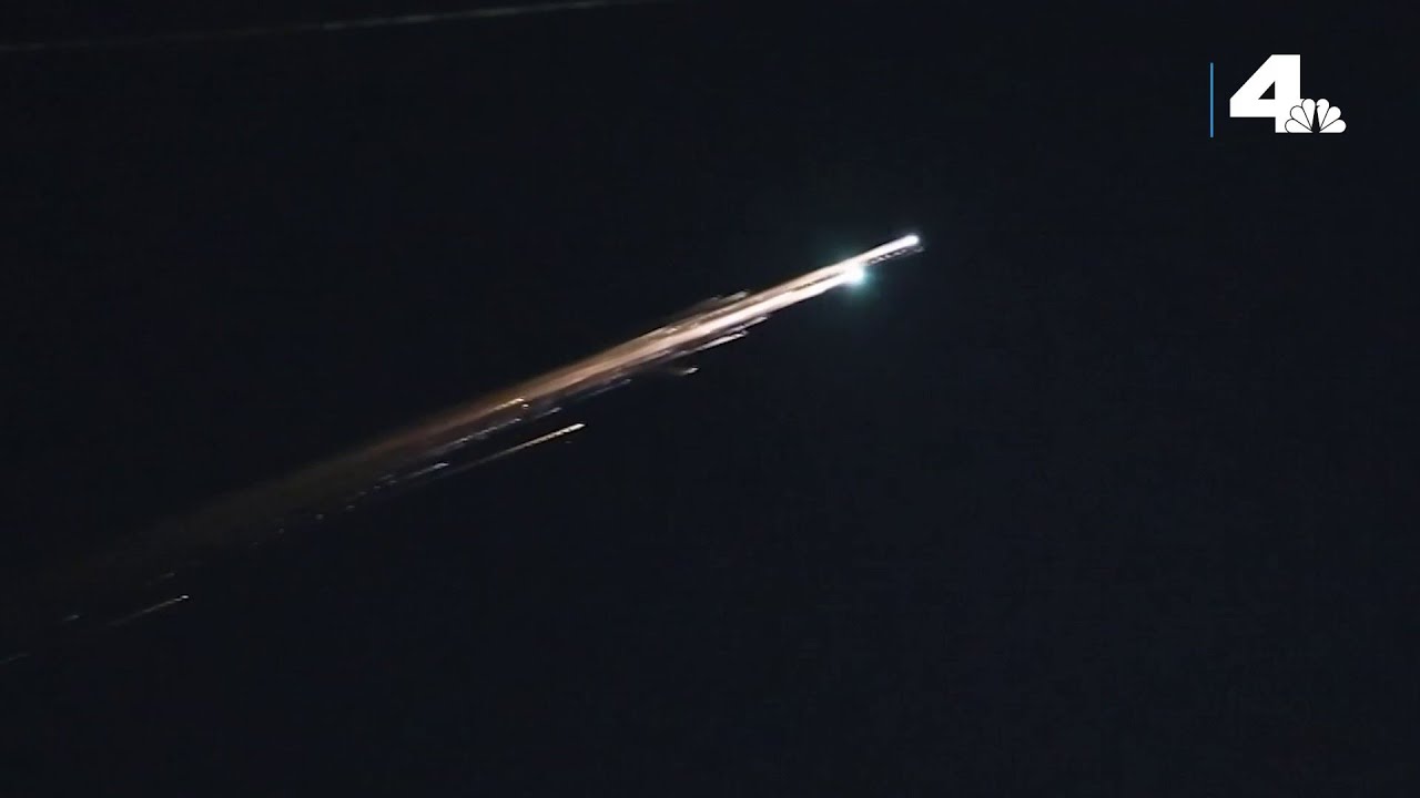 Streak of fiery light appears over Los Angeles