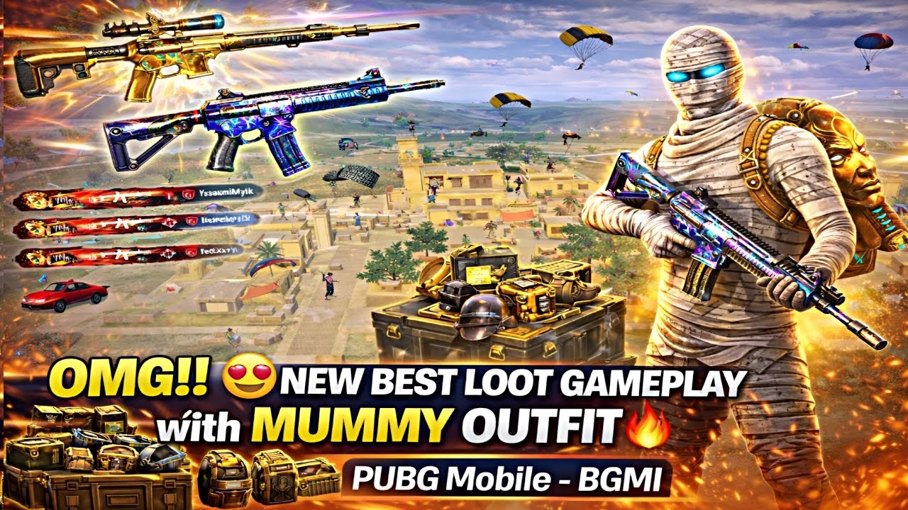 Omg!! 😍 NEW BEST LOOT GAMEPLAY with MUMMY OUTFIT 🔥 PUBG Mobile - BGMI