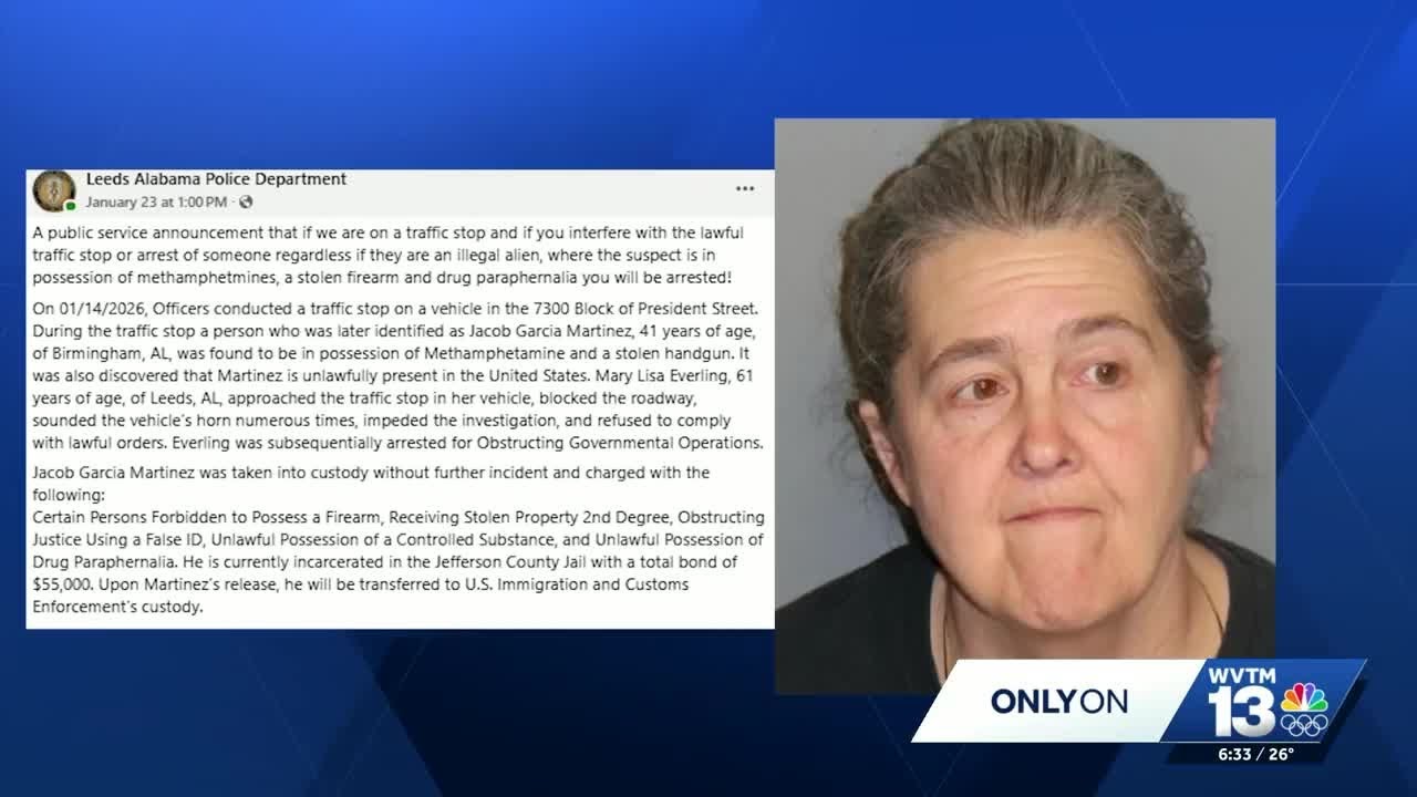 Leeds woman arrested for allegedly interfering in illegal immigrant arrest