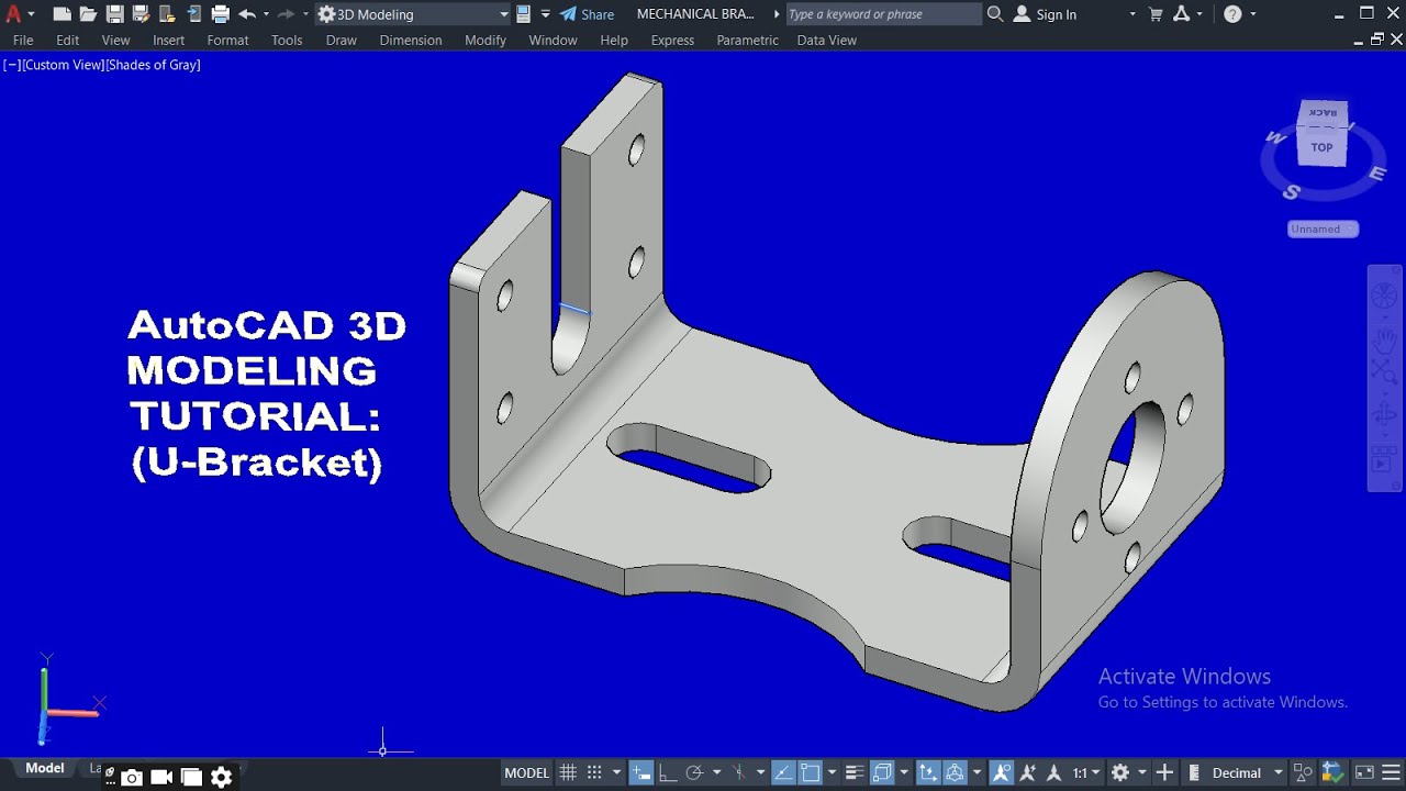 Как смоделировать U-образный кронштейн в 3D в AutoCAD (простое руководство)