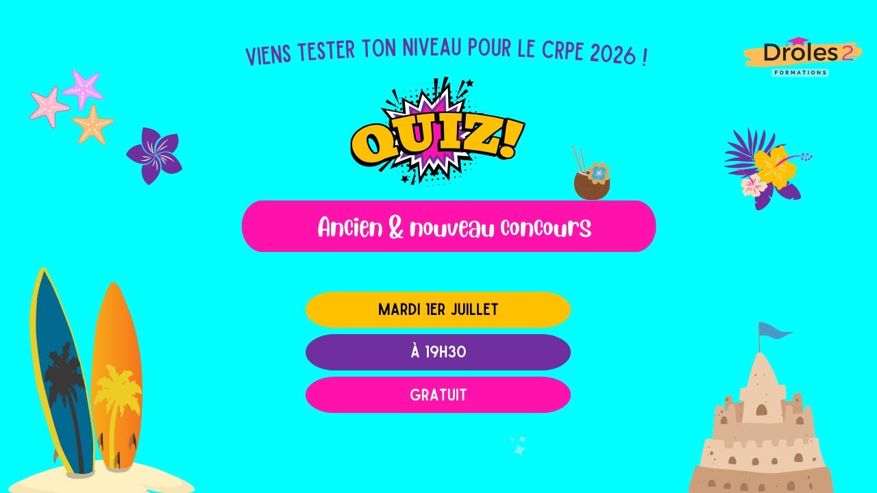 CRPE 2026 - GRAND QUIZ DE L'ÉTÉ