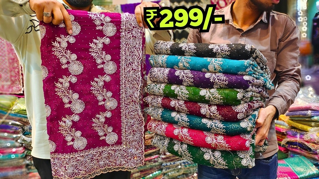 Wedding Sarees ₹299/- Fendi Silk Sarees Tisue Organza 💖Banarasi Sarees
