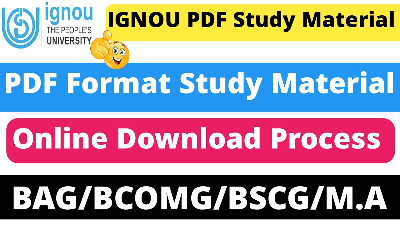 IGNOU Study Material PDF Download 2022 | IGNOU Books PDF Download 2022 | Ignou Study Material 2022