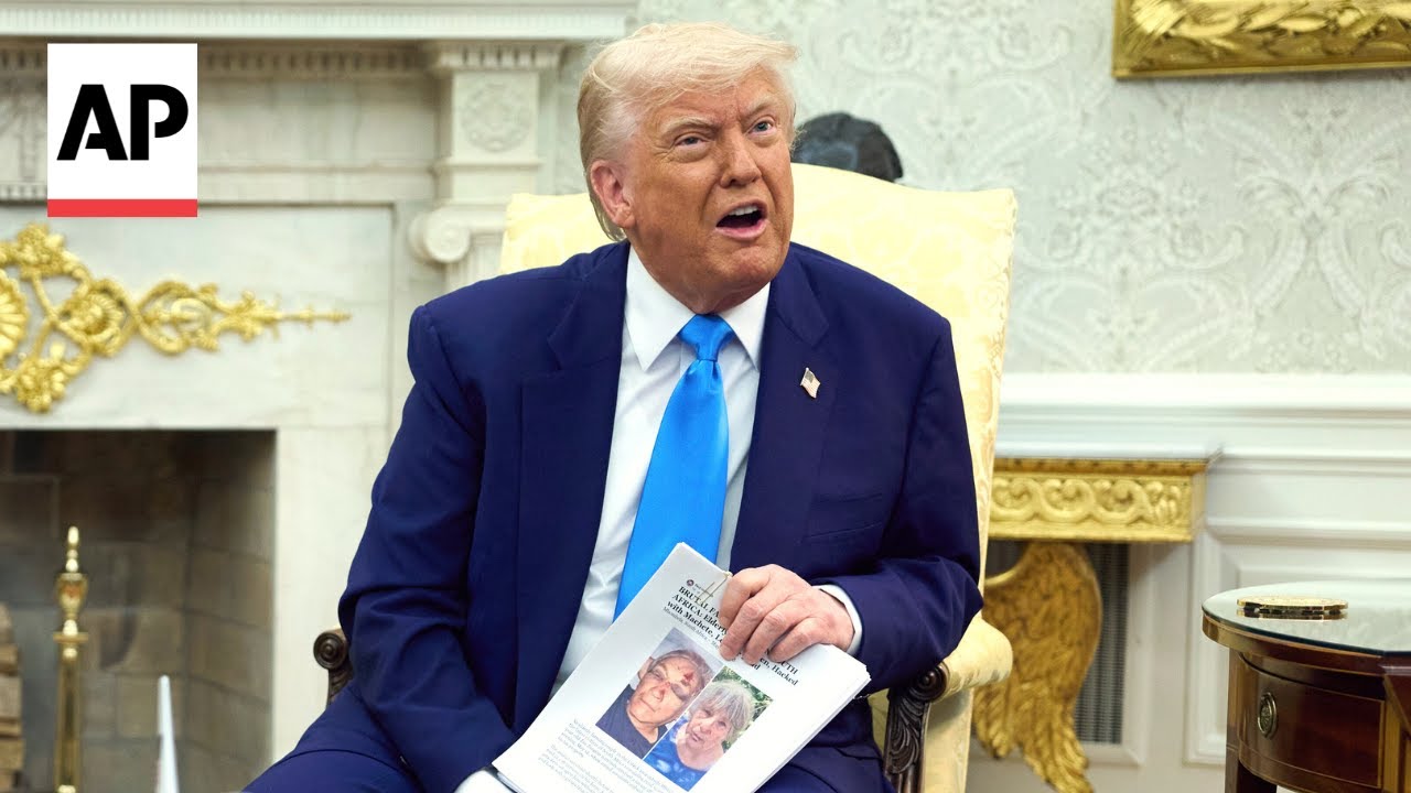 Trump lashes out on reporter during meeting with South Africa president