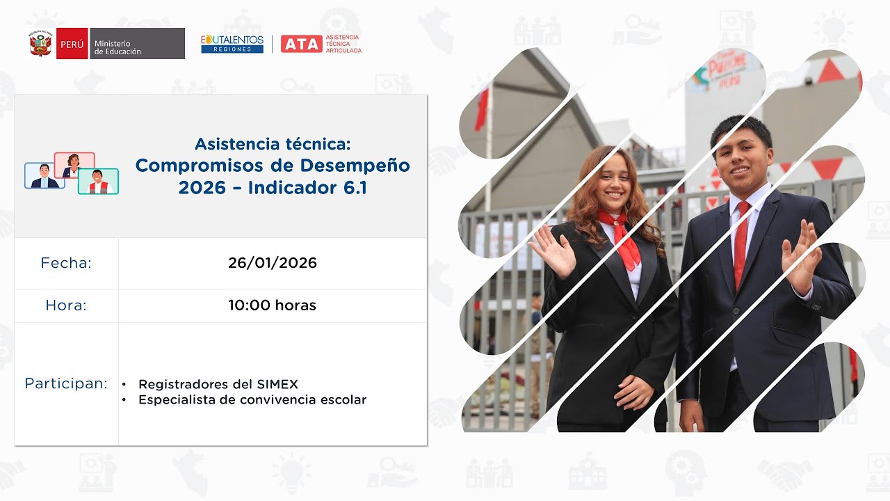 Asistencia técnica: Compromisos de Desempeño 2026 - Indicador 6.1