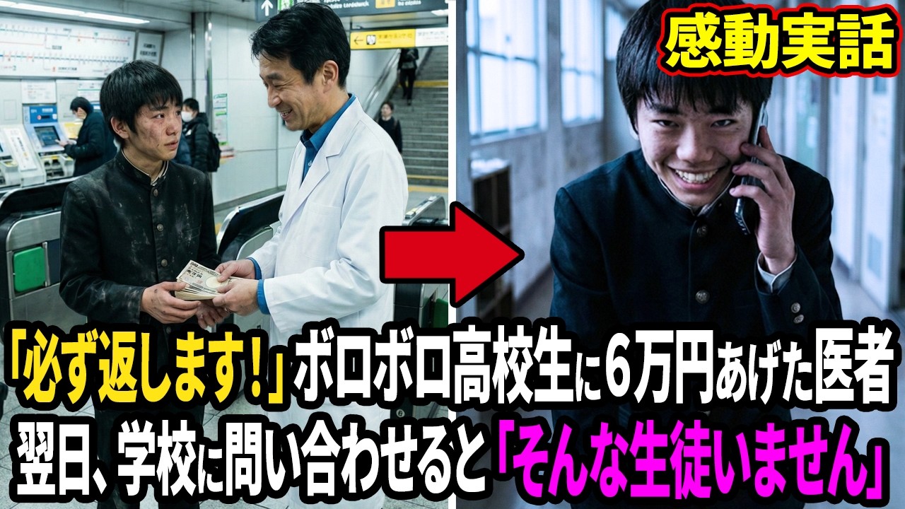 【実話】ボロボロの見知らぬ高校生に6万円を飛行機代としてあげた医者。しかし翌日、沖縄の学校に問い合わせた結果【感動スカッと】