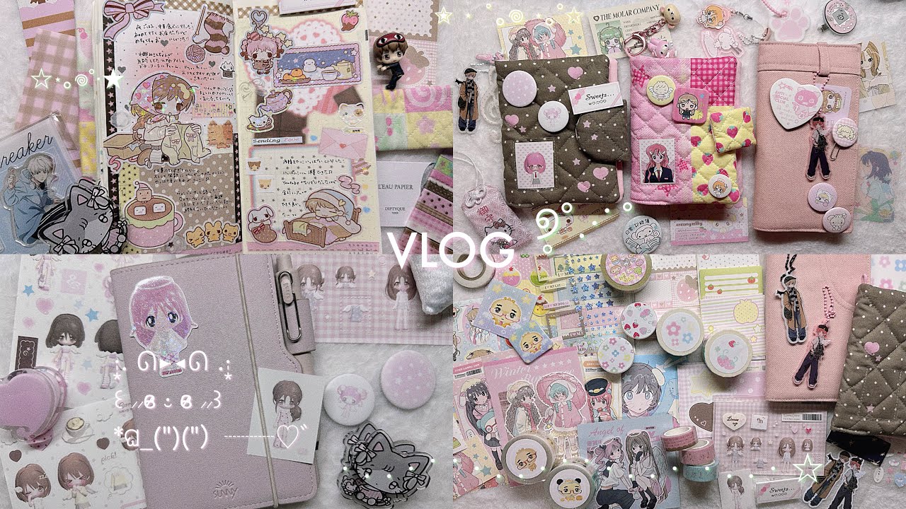 韓国シール購入品・収納𝄞 ๋࣭ ⭑ NEW手帳カバー・手帳デコ໒꒱· ﾟ통판하울 / 스티커정리 / 다꾸 / 다이어리꾸미기 / 호보니치윅스