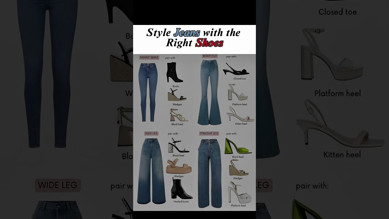 How to Style Jeans with the Right Shoes|Skinny, Bootcut, Wide & Straight Leg Guide #OOTDInspo #denim