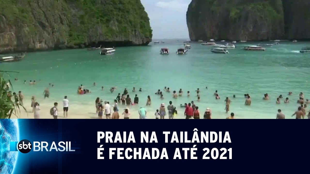 Praia na Tail&acirc;ndia &eacute; fechada at&eacute; 2021 por degrada&ccedil;&atilde;o causada por turistas | SBT Brasil (18/05/19)
