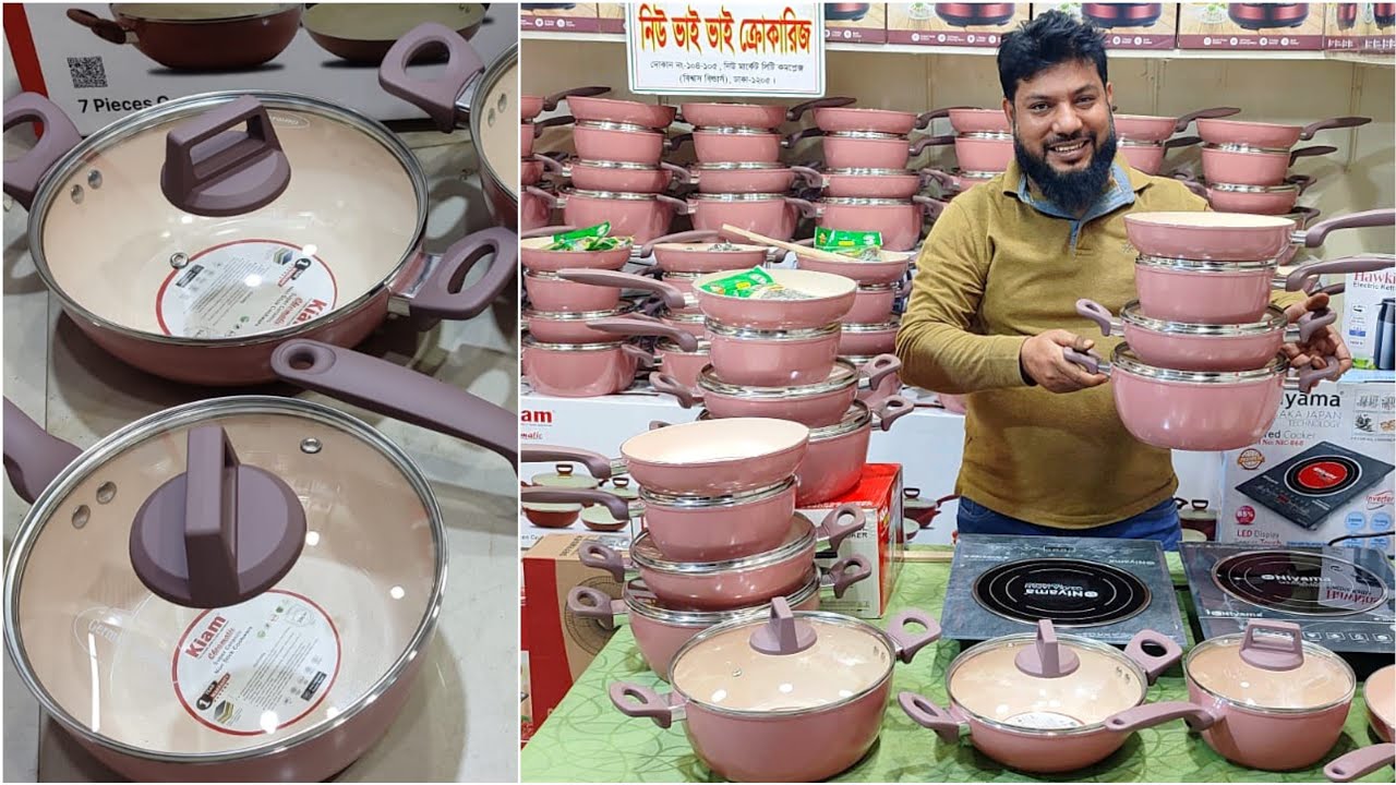 ২০২৫ সালের নতুন মডেলের সুপার সিরামিকের ৭ পিসের হাড়ি সেট//Cooking set