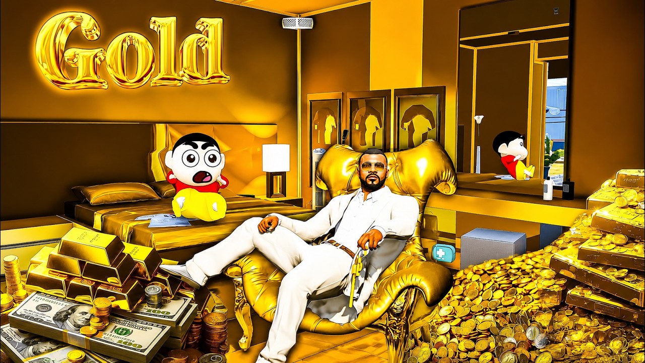 Shin Chan & Franklin House Became Golden House😎 In GTA V Telugu