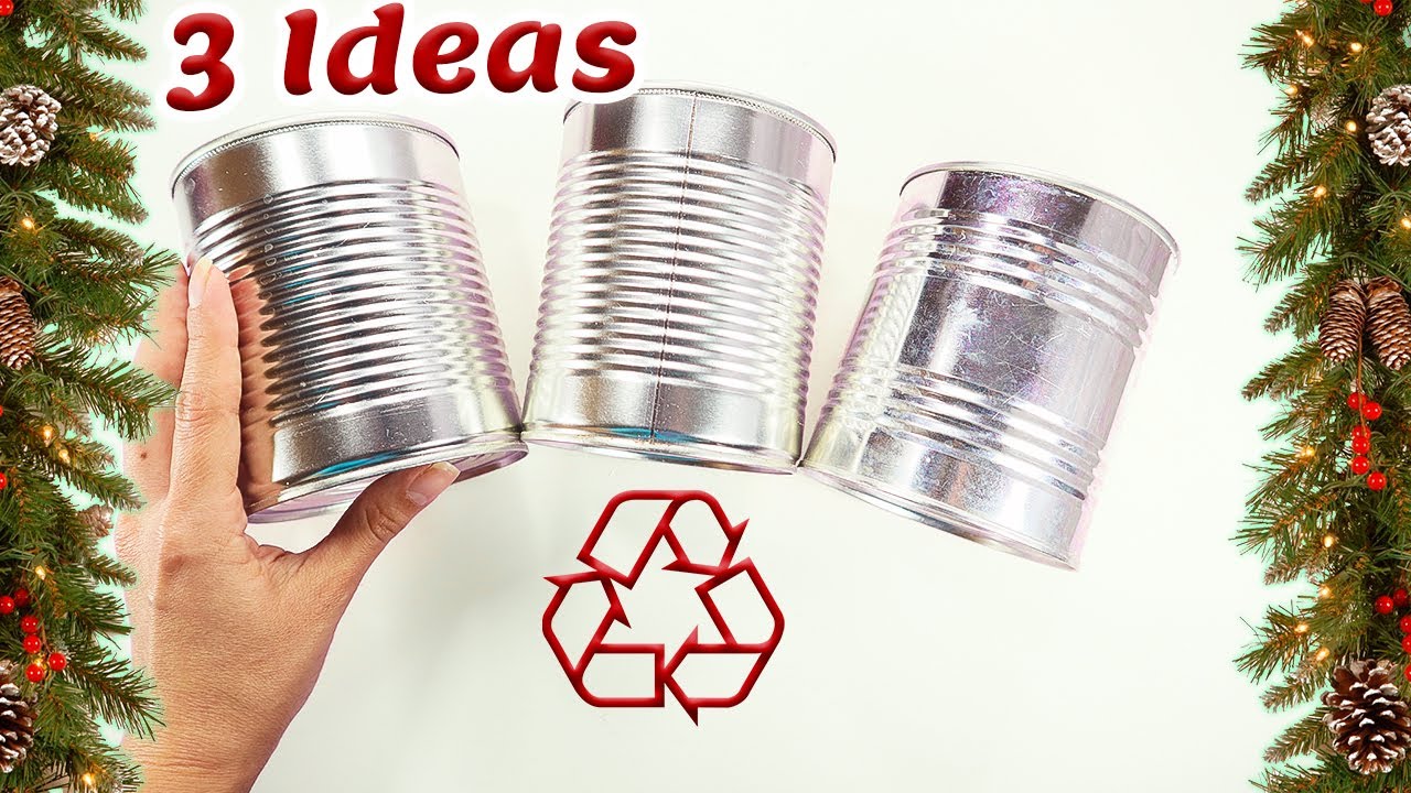 3 Christmas Ideas to Decorate Aluminum Cans | Crafts QUICK AND EASY with Cans | 2021 Ideas