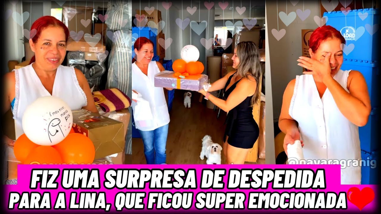 Fiz uma Surpresa de despedida para a Lina, que ficou super Emocionada ❤️